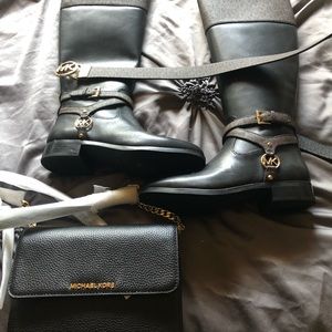 SOLD new authentic mk boots , crossbody purse ,
